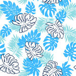 蓝白热带植物花纹图案