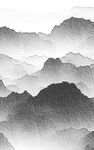水墨群山云雾缭绕意境美