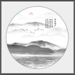 意境水墨山水画