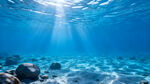 海底阳光洒落的美丽景象