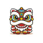 可爱卡通舞狮形象