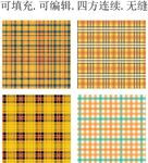黄色格子图案  女装格子面料