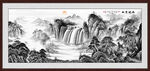 水墨国画客厅山水画
