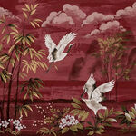 新中式双鹤图背景墙壁画