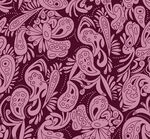 紫色佩斯利花纹图案