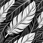 黑白羽毛图案纹理背景