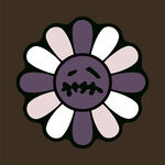 紫色表情花朵卡通风格图案