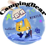 冬季露营熊插画