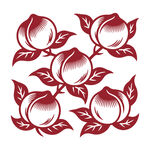 中式剪纸风桃子图案