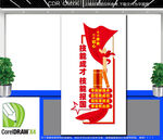 竖版技能成才技能报国文化墙