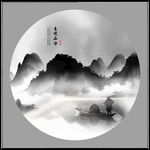 圆形山水画