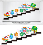 儿童成长幼儿园楼梯文化墙