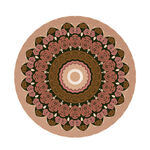 圆形粉棕古典花纹图案