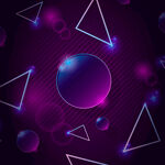紫色几何光影梦幻矢量背景图
