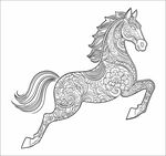 花纹装饰的奔腾骏马