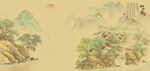 新中式古风国画山水背景墙挂画
