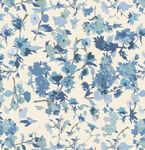 蓝白花卉图案布料纹理