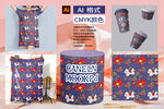 烟花小白马家居用品四方连续图案