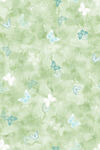 清新绿底花卉蝴蝶图案