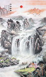 竖幅玄关山水画