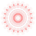 圆形粉色古典花纹