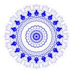 圆形蓝色青花花纹图案