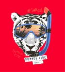 戴潜水装备的老虎形象