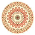 复古风圆形数码印花图案