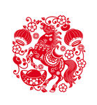 传统剪纸骏马图