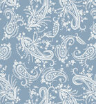 蓝底白色佩斯利花纹图案