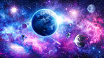 梦幻星空太空宇航员宇宙星球背景