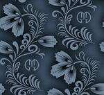 蓝色花卉藤蔓图案纹理