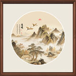 圆形山水画