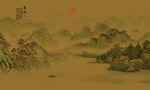 中式山水墨韵风景画