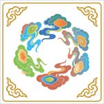 传统中式云纹环形图案