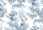 蓝白花卉图案纹理背景
