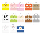 可爱动物表情贴纸设计素材
