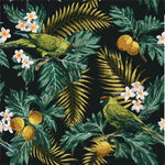 热带花鸟图案的精美织物