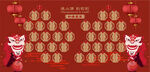 喜庆中式婚礼座位背景板