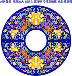 缠枝莲纹吉祥龙纹矢量纹样