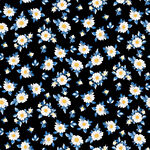 黑色背景小雏菊碎花图案