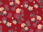 红色花卉图案背景纹理