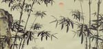新中式水墨竹影背景墙