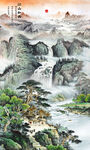 竖幅山水画