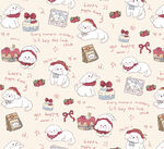 可爱雪人圣诞主题图案