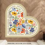 清新植物花卉地垫入户门心形地毯