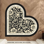 现代轻奢美式花卉心形进户门地垫