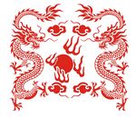 双龙戏珠剪纸