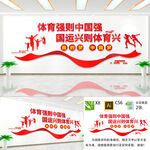 体育强则中国强党建文化墙