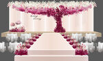 浪漫粉色系婚礼现场布置